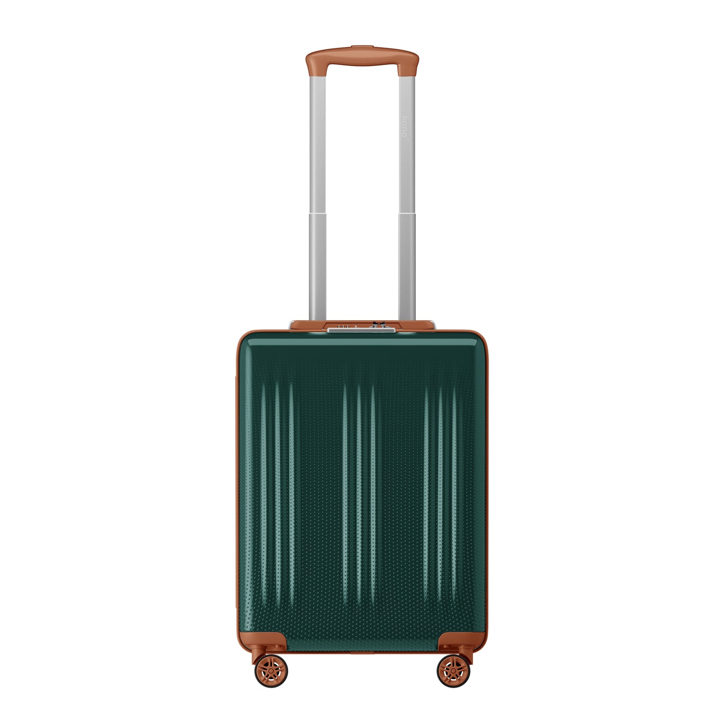 Kono Premium ABS+PC Hard Shell Cabin Suitcase with TSA Lock and Smooth 360° Silent Spinner Wheels (KSK2583) - Green & Brown