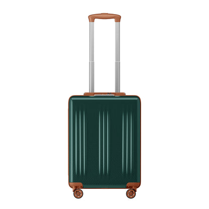 Kono Premium ABS+PC Hard Shell Cabin Suitcase with TSA Lock and Smooth 360° Silent Spinner Wheels (KSK2583) - Green & Brown