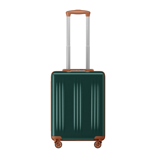 Kono Premium ABS+PC Hard Shell Cabin Suitcase with TSA Lock and Smooth 360° Silent Spinner Wheels (KSK2583) - Green & Brown