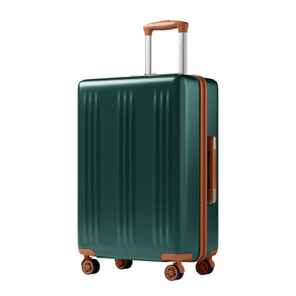 Kono Premium ABS+PC Hard Shell Cabin Suitcase with TSA Lock and Smooth 360° Silent Spinner Wheels (KSK2583) - Green & Brown
