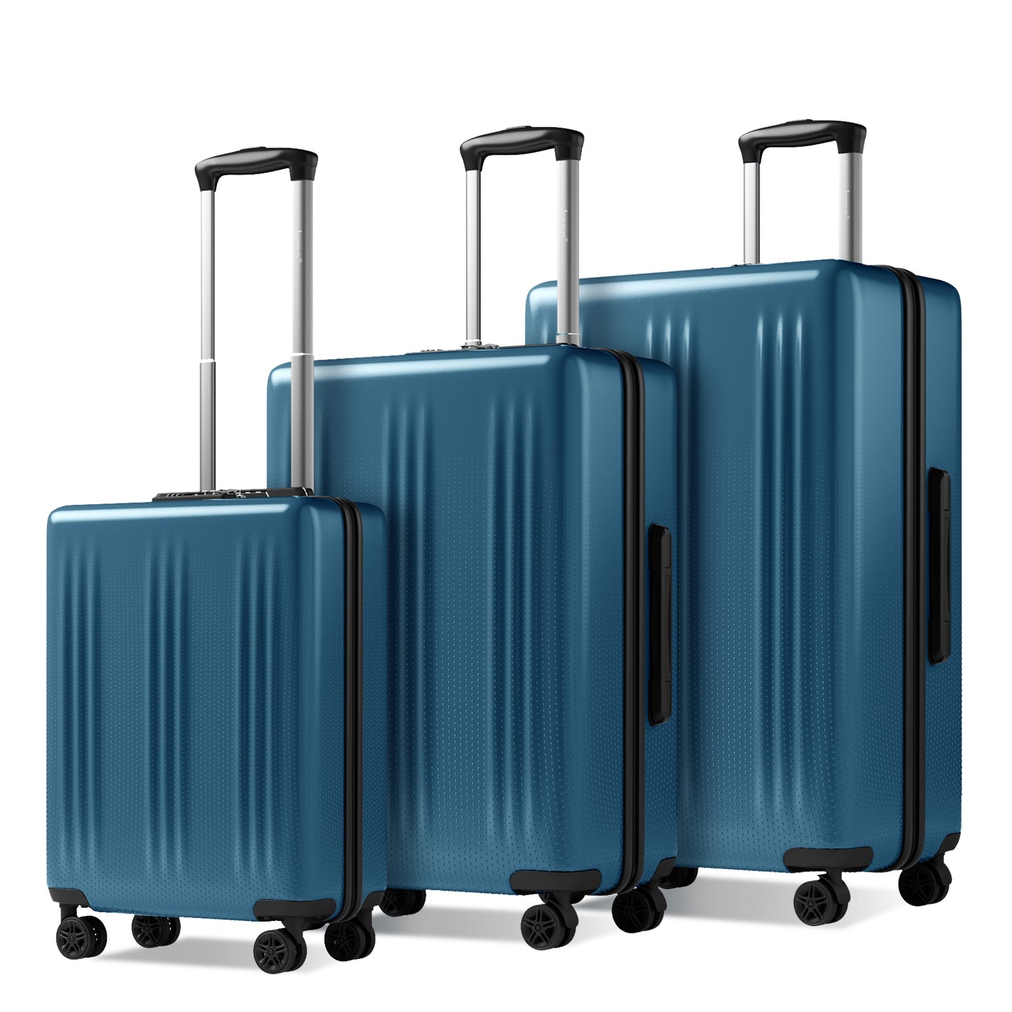 Kono Premium ABS+PC 3-Piece Hard Shell Luggage Set with TSA Lock & 360° Silent Spinner Wheels (KSK2583) - Navy