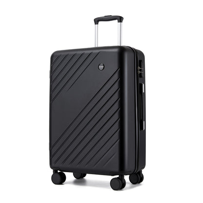 Kono ABS+PC Hard Shell 3 Piece Luggage Set (20/24/28 Inch) with Diagonal Strap, Silent Wheels & Complete Travel Solution (KSK2585) - Black