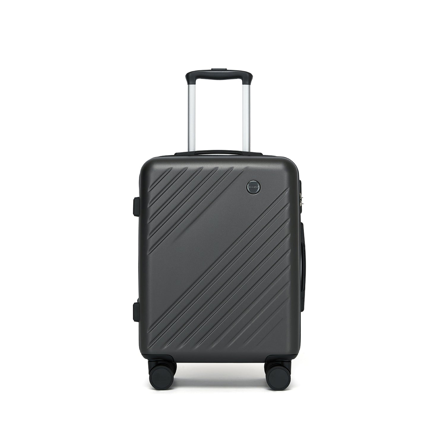 Kono ABS+PC Hard Shell Luggage, Diagonal Stripe Lightweight Travel Suitcase with Silent Spinner Wheels & Organised Interior (KSK2585) - Grey