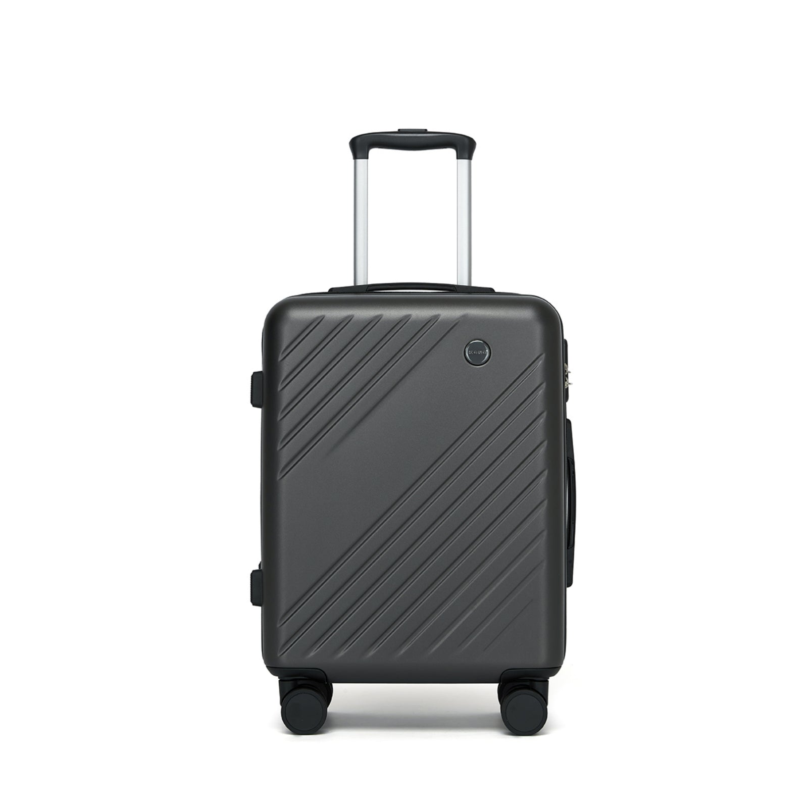 Kono ABS+PC Hard Shell Luggage, Diagonal Stripe Lightweight Travel Suitcase with Silent Spinner Wheels & Organised Interior (KSK2585) - Grey