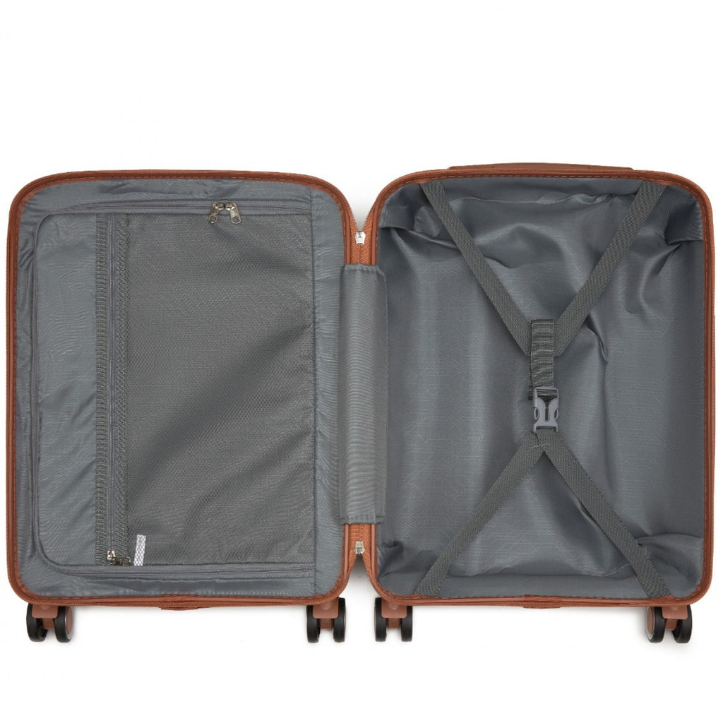 20″ Modern Scratch-Resistant Cabin Suitcase with TSA Lock – Black & Brown