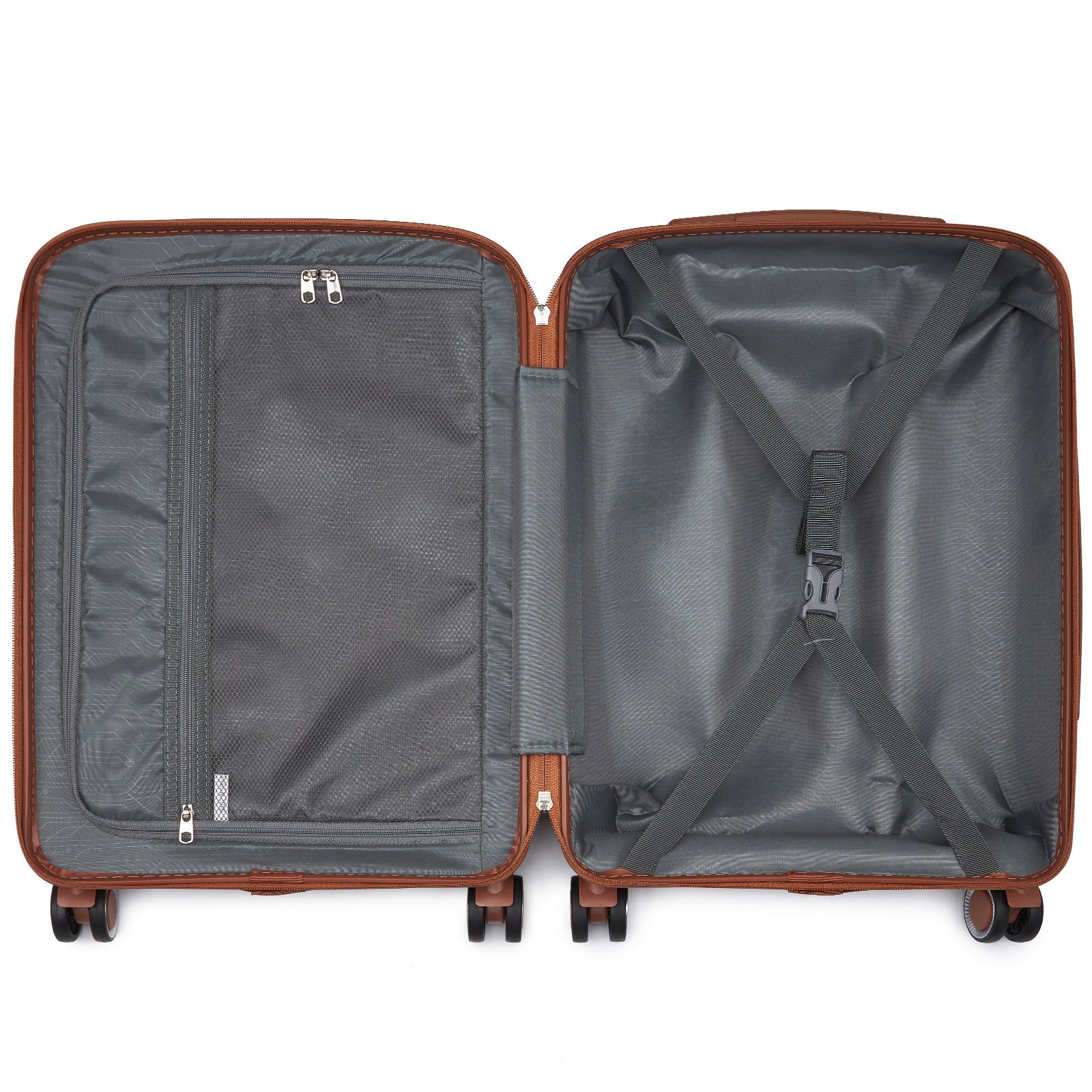 20″ Scratch-Resistant Cabin Suitcase with TSA Lock – Green & Brown