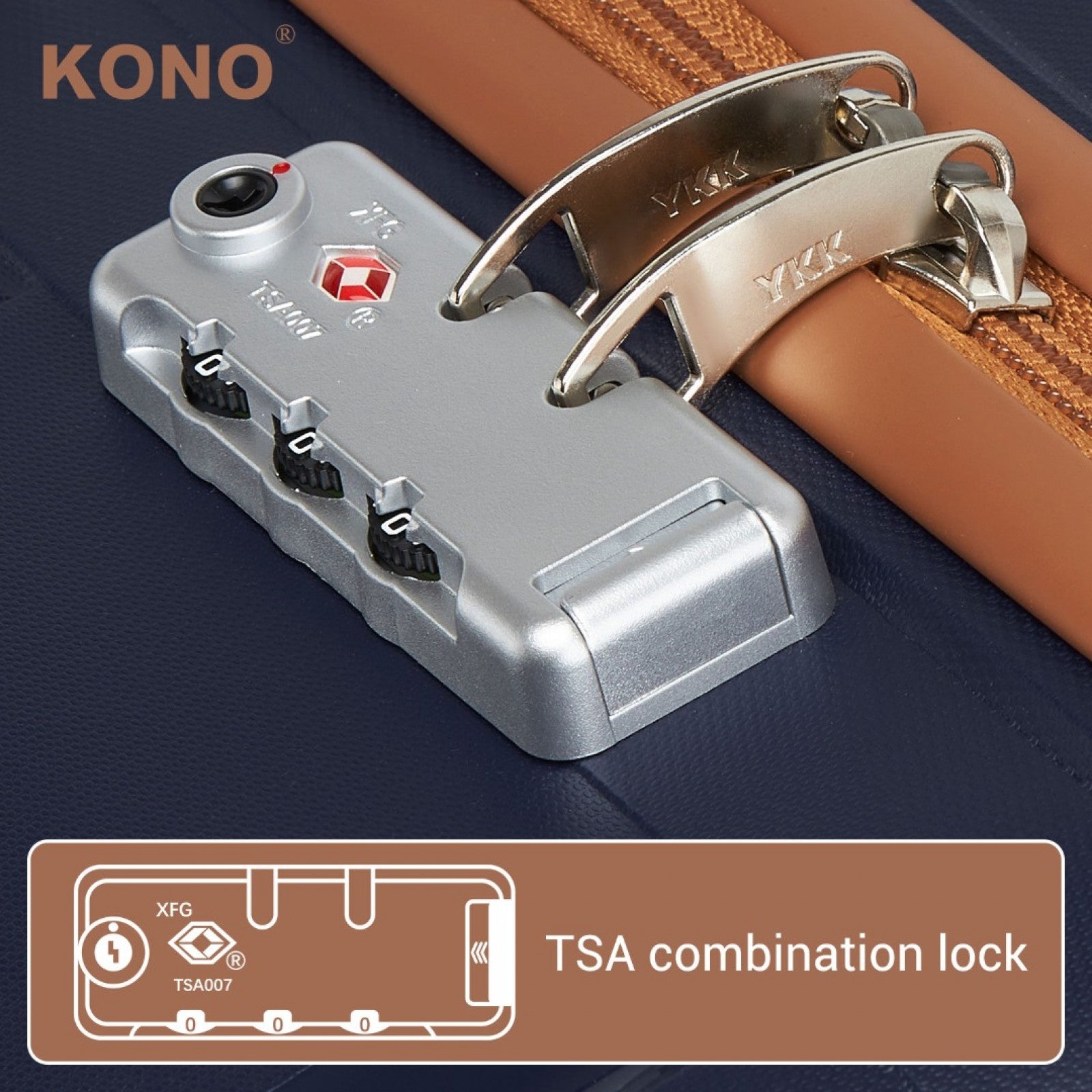 20″, 24″ & 28″ Scratch‑Resistant Suitcase Set with TSA Lock – Navy & Brown