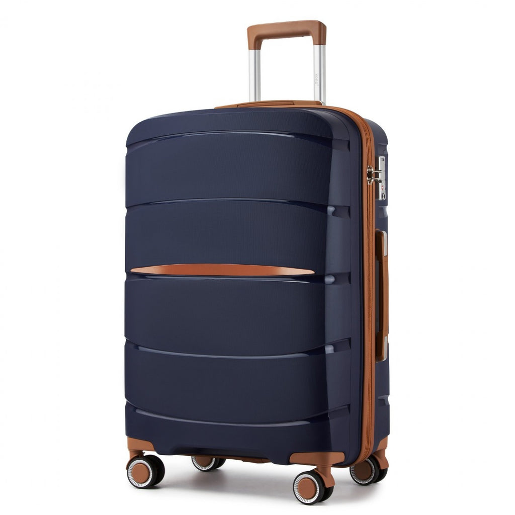 20″, 24″ & 28″ Scratch‑Resistant Suitcase Set with TSA Lock – Navy & Brown