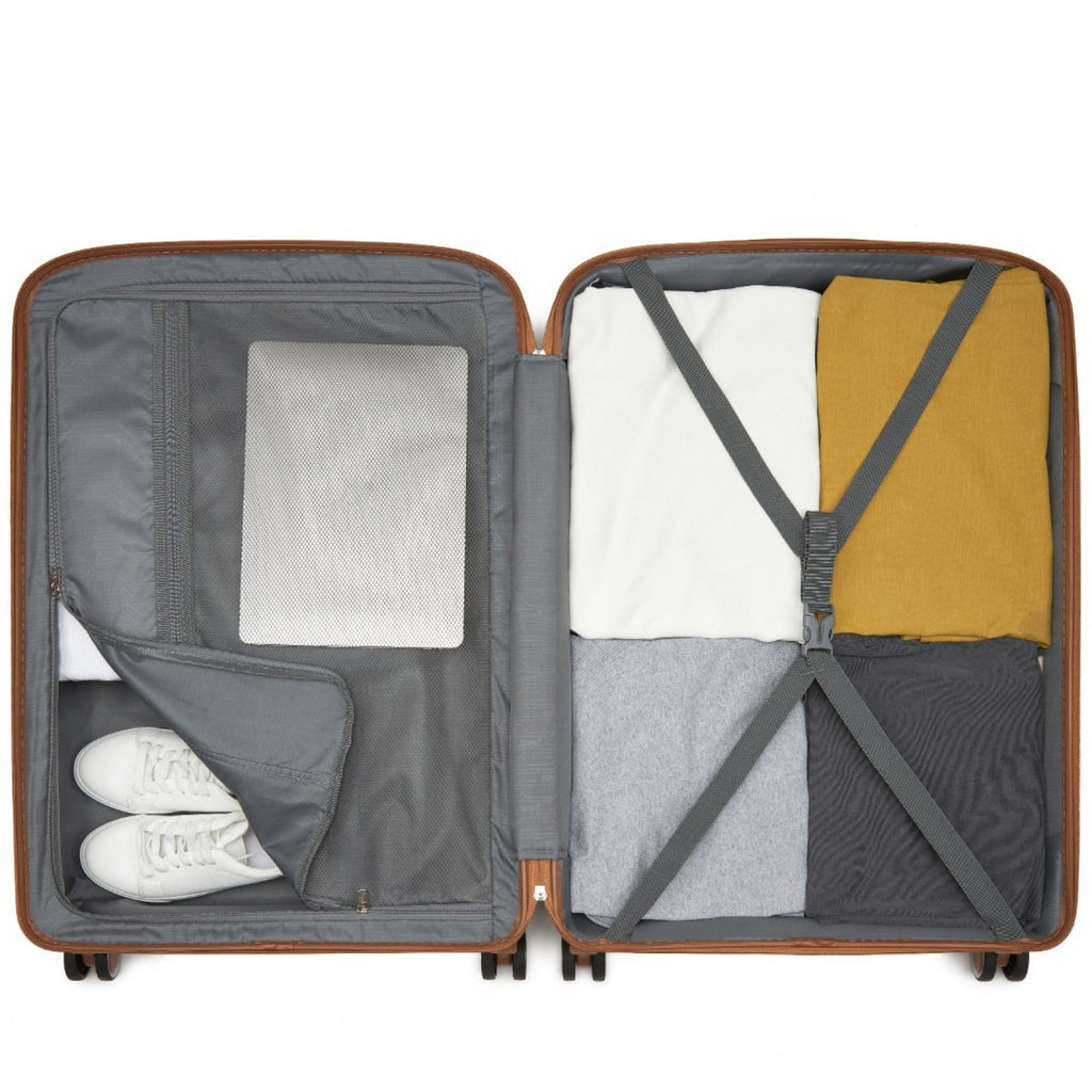 20″, 24″ & 28″ Scratch‑Resistant Suitcase Set with TSA Lock – Navy & Brown