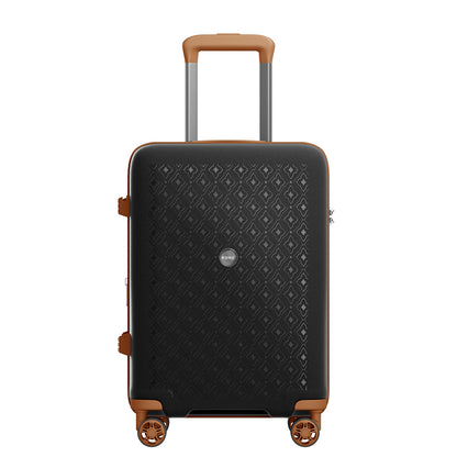 Kono PP Hard Shell Expandable Luggage-Lightweight Suitcase with TSA Lock & Built-in Cup Holder (KSK2594) - Black & Brown