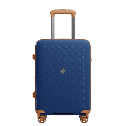 Kono PP Hard Shell Expandable Luggage-Lightweight Suitcase with TSA Lock & Built-in Cup Holder (KSK2594) - Navy & Brown