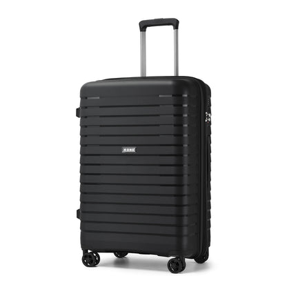 Kono Hard Shell Scratch-Resistant PP Luggage with Cup Holder, TSA Lock & Expandable Design-Cabin Trolley For Travel (KSK2595) - Black