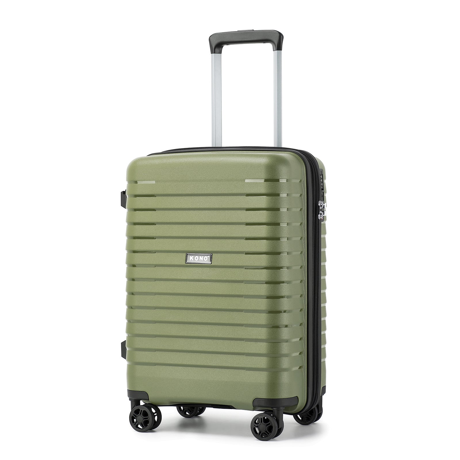 Kono Hard Shell Scratch-Resistant PP Luggage with Cup Holder, TSA Lock & Expandable Design-Cabin Trolley For Travel (KSK2595) - Green