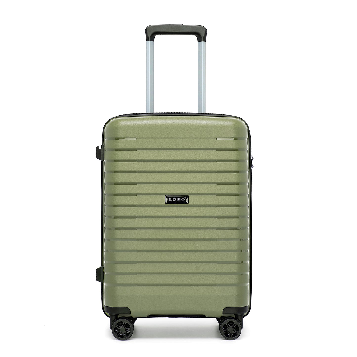 Kono Hard Shell Scratch-Resistant PP Luggage with Cup Holder, TSA Lock & Expandable Design-Cabin Trolley For Travel (KSK2595) - Green