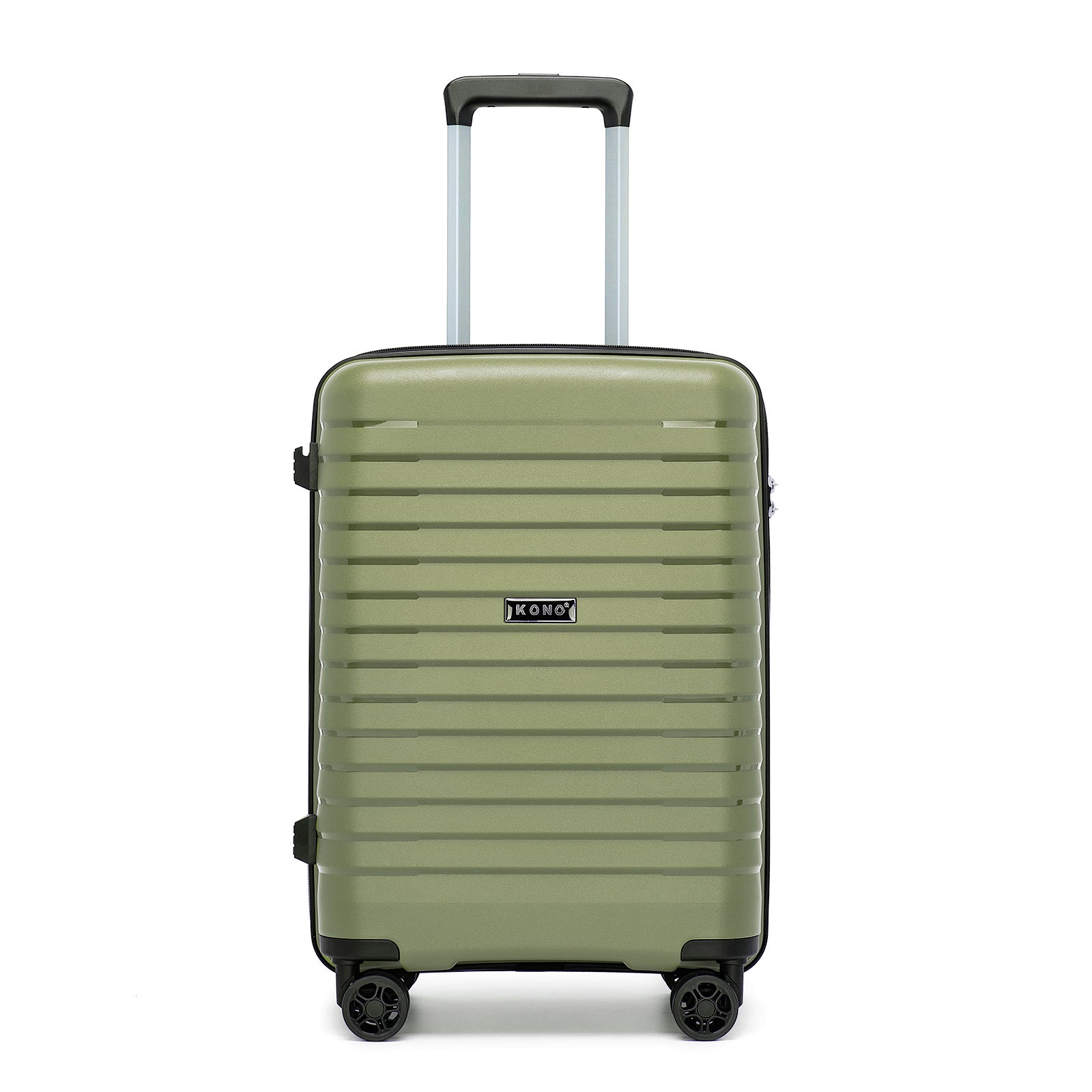 Kono Hard Shell Scratch-Resistant PP Luggage with Cup Holder, TSA Lock & Expandable Design-Cabin Trolley For Travel (KSK2595) - Green