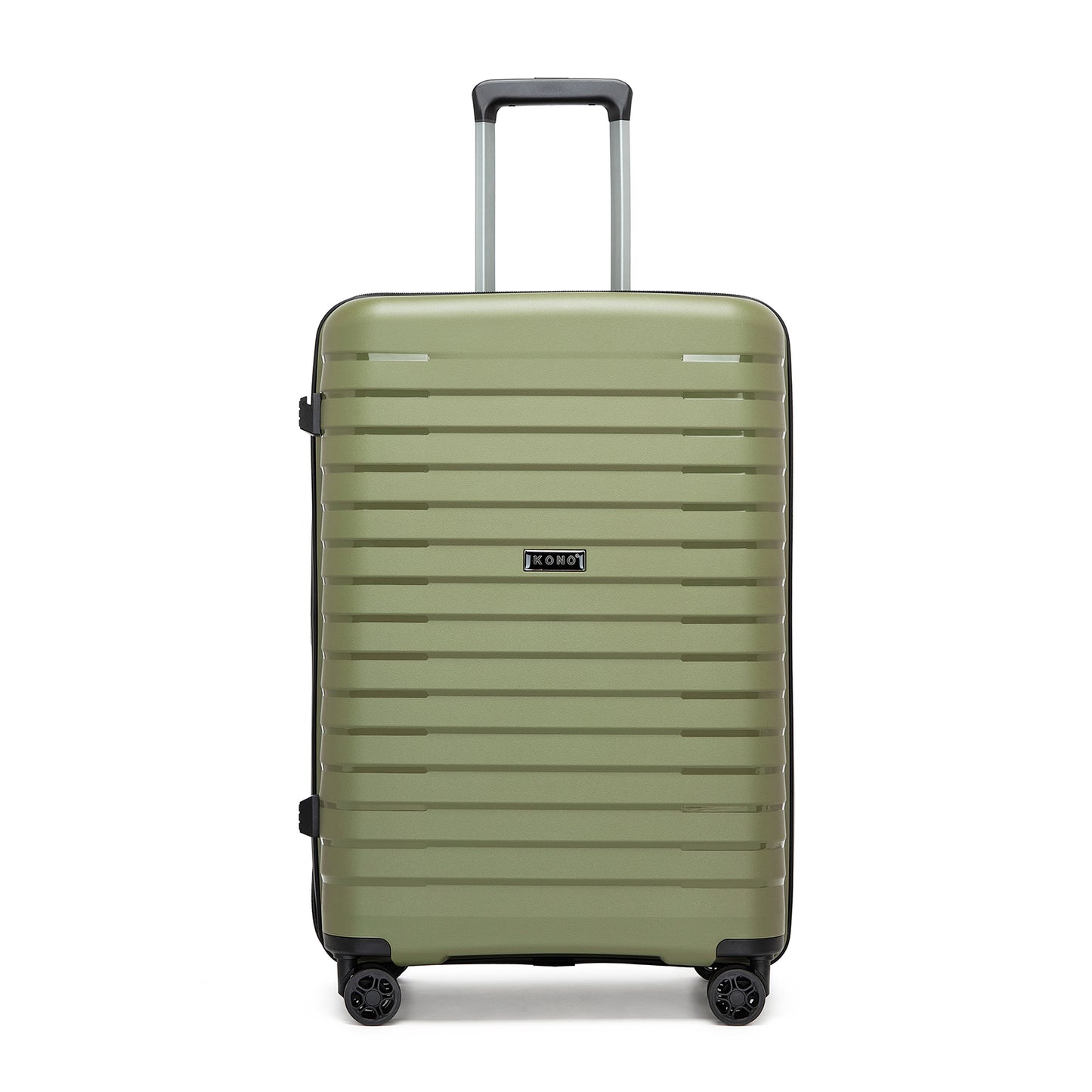 Kono Hard Shell Scratch-Resistant PP Luggage with Cup Holder, TSA Lock & Expandable Design-Cabin Trolley For Travel (KSK2595) - Green