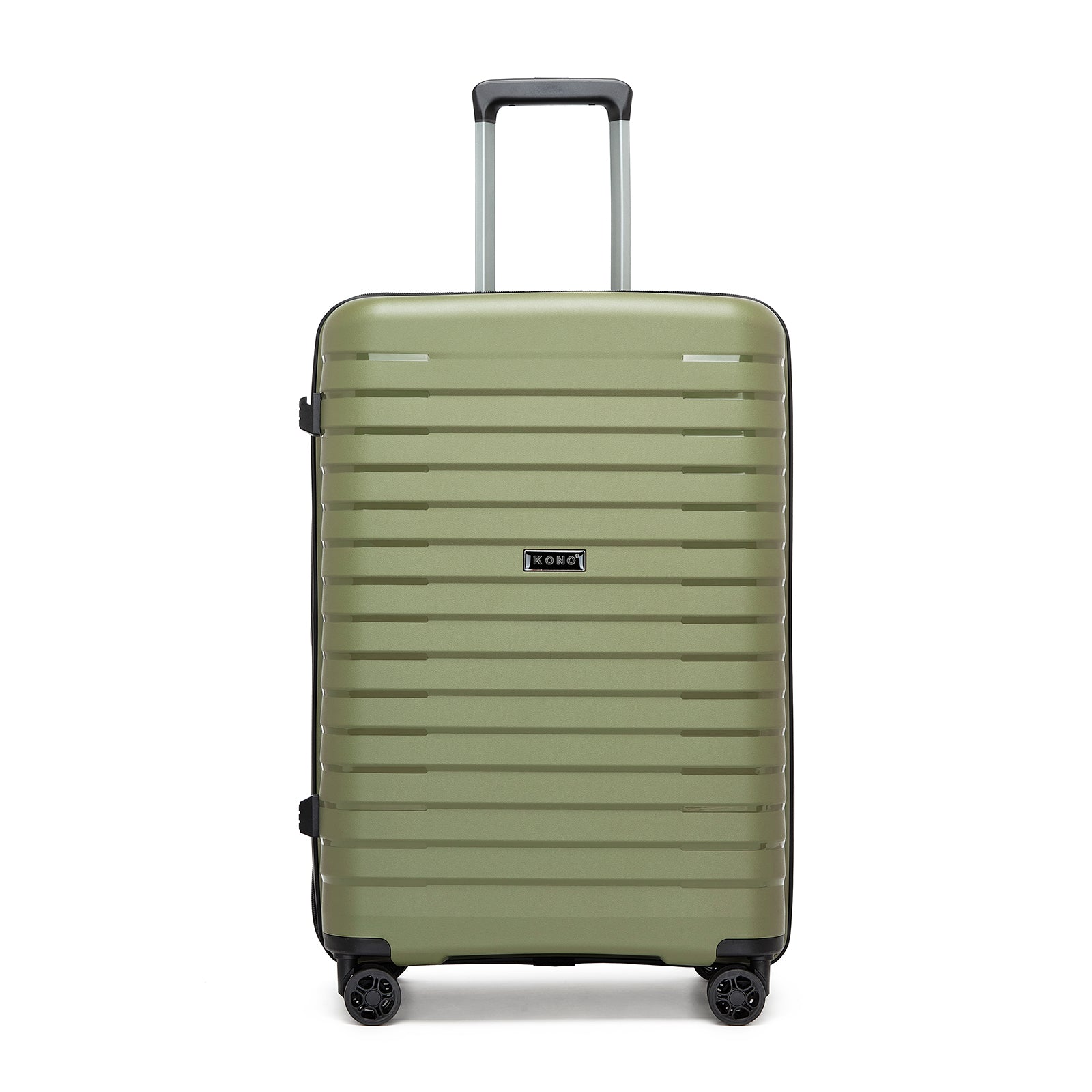 Kono Hard Shell Scratch-Resistant PP Luggage with Cup Holder, TSA Lock & Expandable Design-Cabin Trolley For Travel (KSK2595) - Green