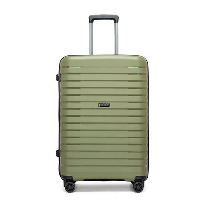 Kono Hard Shell Scratch-Resistant PP Luggage with Cup Holder, TSA Lock & Expandable Design-Cabin Trolley For Travel (KSK2595) - Green