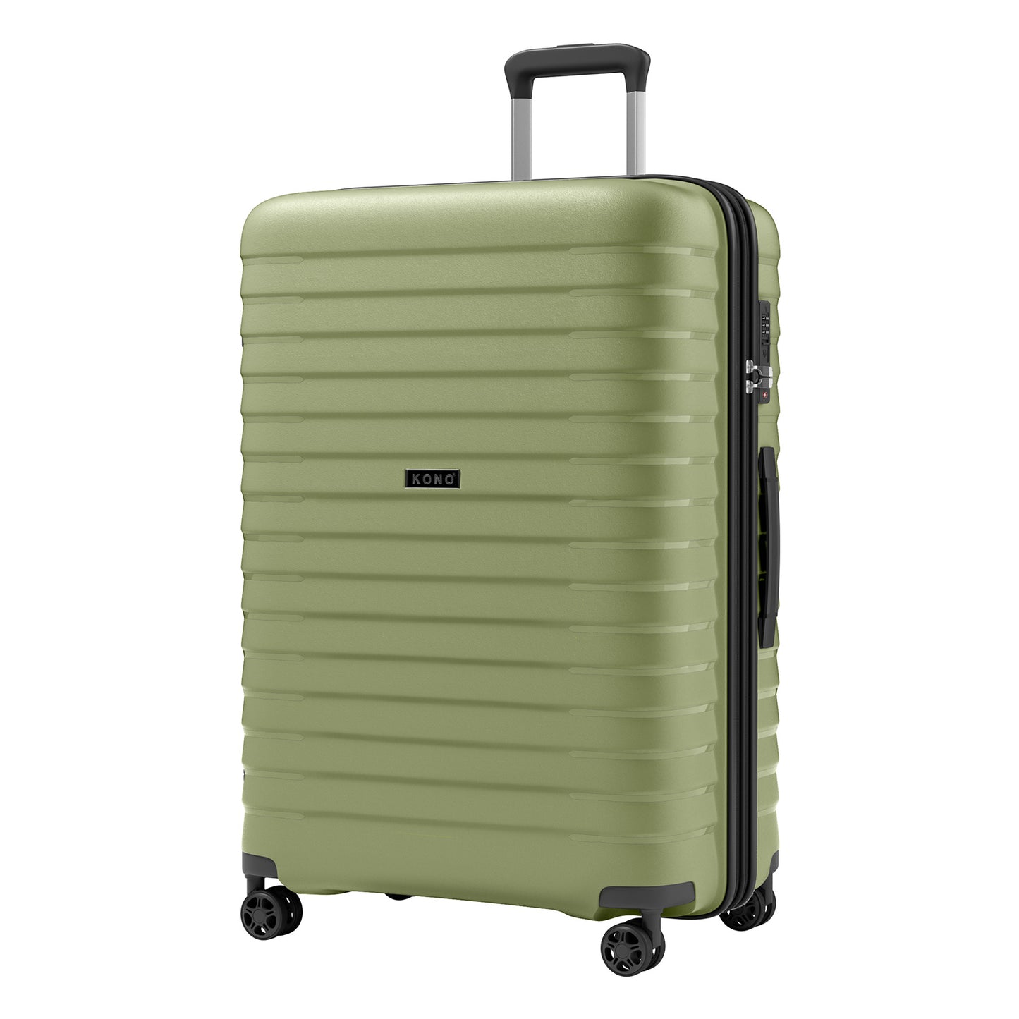 Kono Hard Shell Scratch-Resistant PP Luggage with Cup Holder, TSA Lock & Expandable Design-Cabin Trolley For Travel (KSK2595) - Green