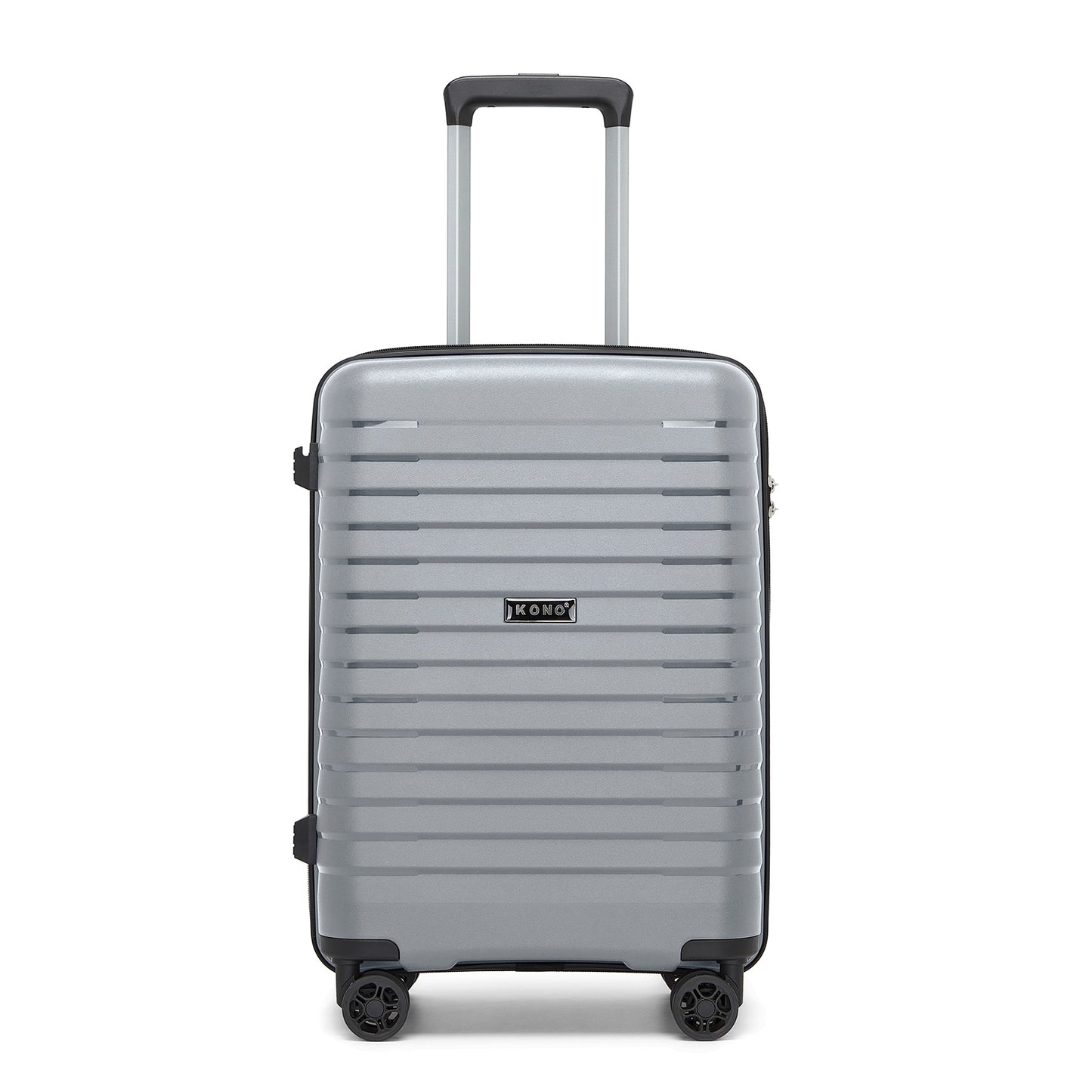 Kono Hard Shell Scratch-Resistant PP Luggage with Cup Holder, TSA Lock & Expandable Design-Cabin Trolley For Travel (KSK2595) - Grey