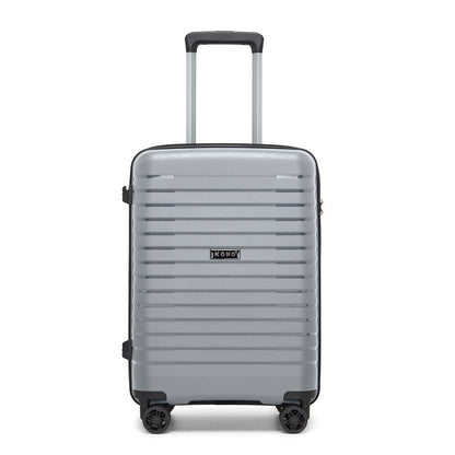 Kono Hard Shell Scratch-Resistant PP Luggage with Cup Holder, TSA Lock & Expandable Design-Cabin Trolley For Travel (KSK2595) - Grey