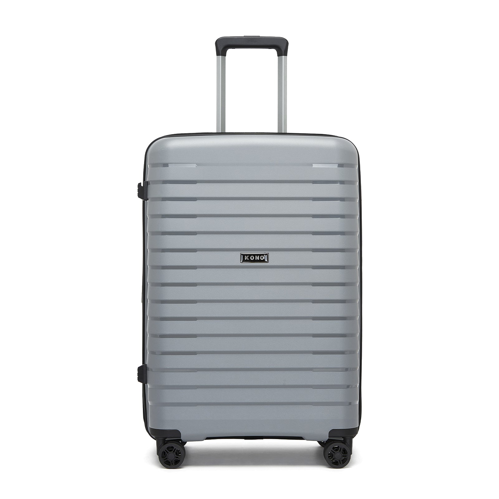 Kono Hard Shell Scratch-Resistant PP Luggage with Cup Holder, TSA Lock & Expandable Design-Cabin Trolley For Travel (KSK2595) - Grey