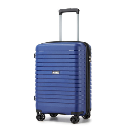 Kono Hard Shell Scratch-Resistant PP Luggage with Cup Holder, TSA Lock & Expandable Design-Cabin Trolley For Travel (KSK2595) - Navy