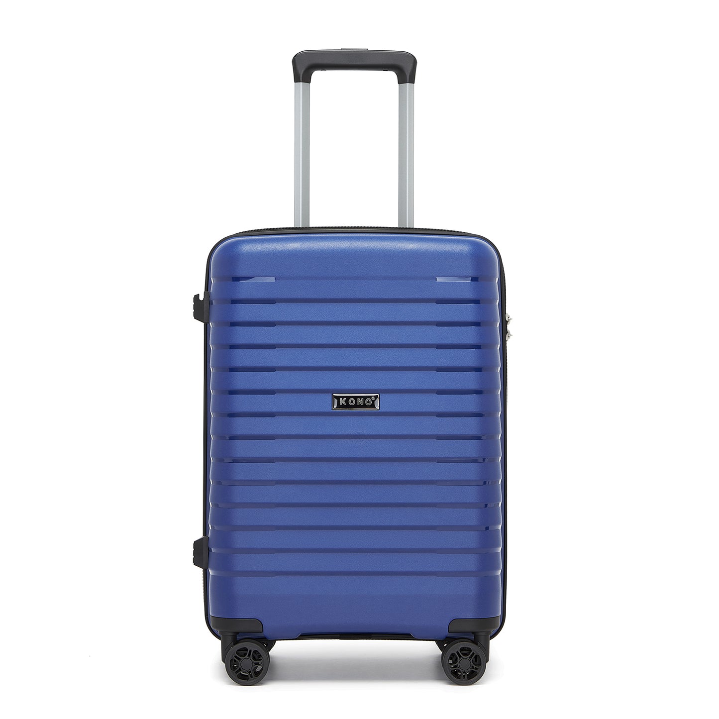 Kono Hard Shell Scratch-Resistant PP Luggage with Cup Holder, TSA Lock & Expandable Design-Cabin Trolley For Travel (KSK2595) - Navy