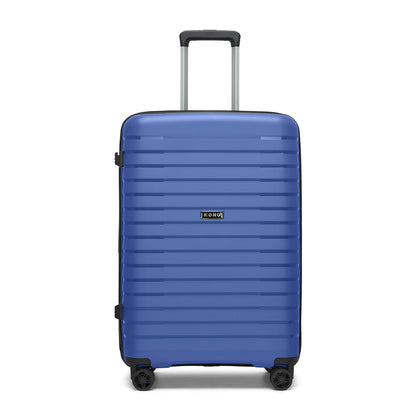 Kono Hard Shell Scratch-Resistant PP Luggage with Cup Holder, TSA Lock & Expandable Design-Cabin Trolley For Travel (KSK2595) - Navy