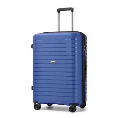 Kono Hard Shell Scratch-Resistant PP Luggage with Cup Holder, TSA Lock & Expandable Design-Cabin Trolley For Travel (KSK2595) - Navy