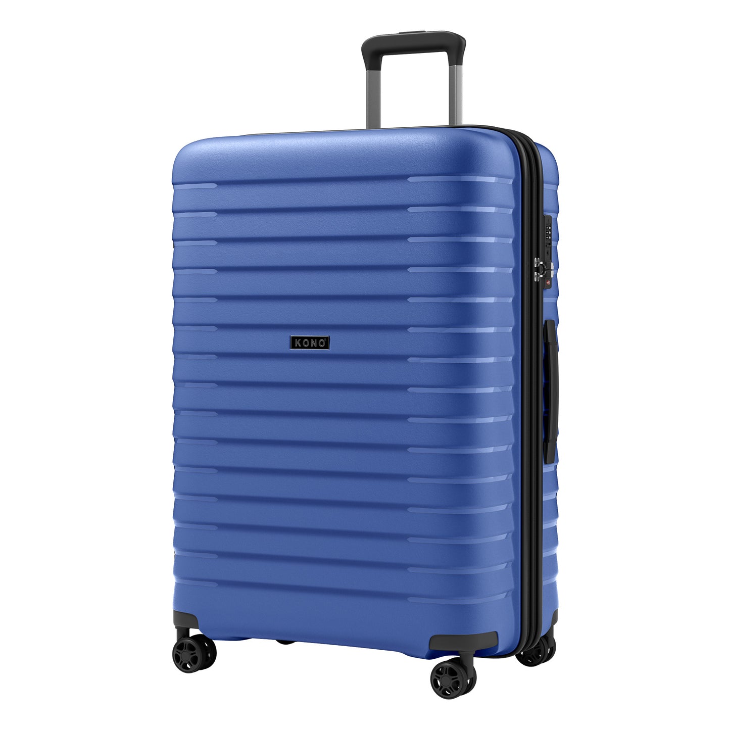 Kono Hard Shell Scratch-Resistant PP Luggage with Cup Holder, TSA Lock & Expandable Design-Cabin Trolley For Travel (KSK2595) - Navy