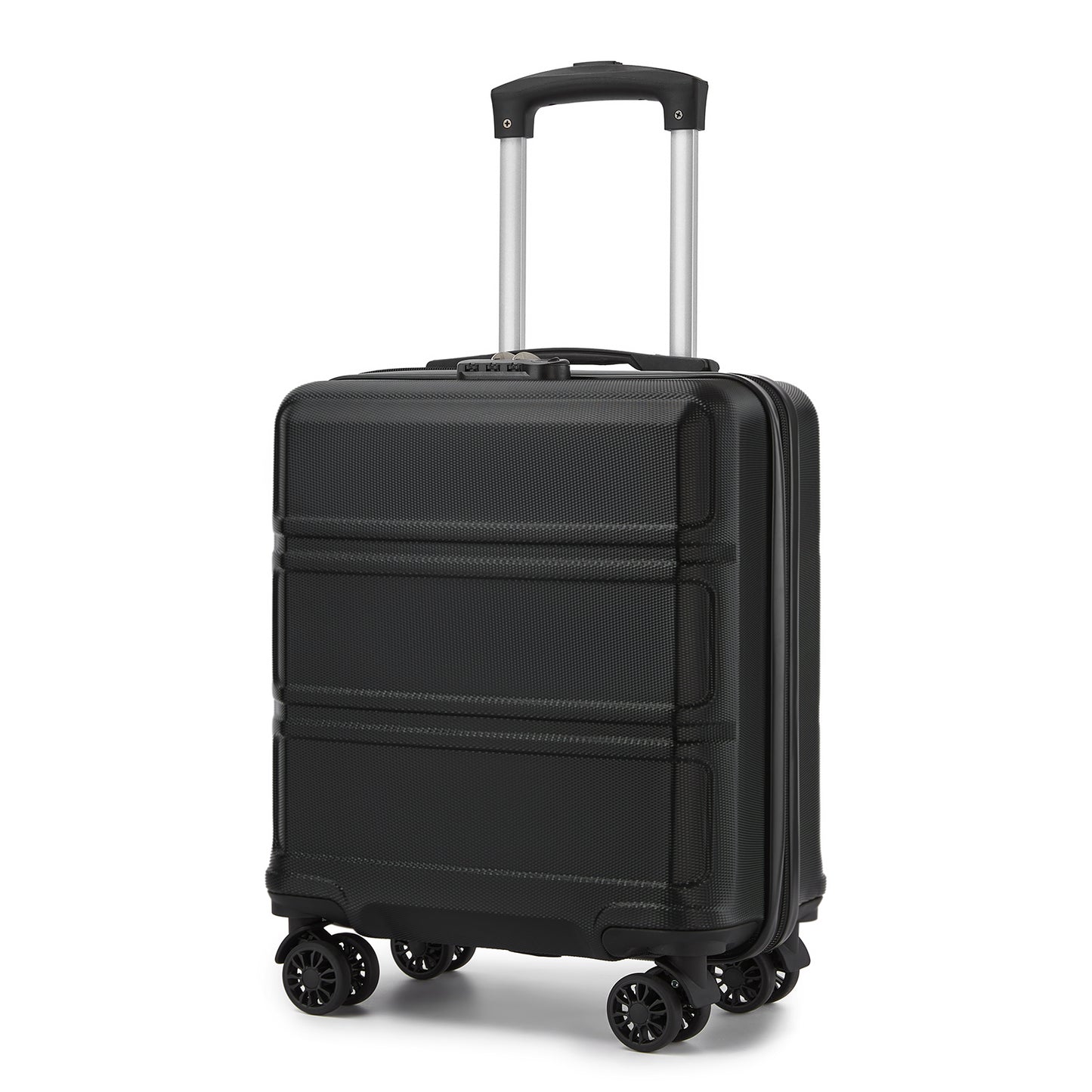 Kono ABS Hard Shell Under-Seat Cabin Suitcase with Spinner Wheels (KSK2596) - Black