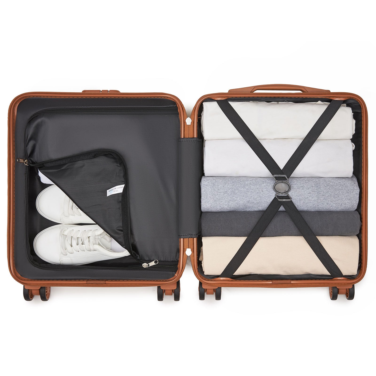 ABS Hard Shell Under-Seat Cabin Suitcase with Spinner Wheels – Black