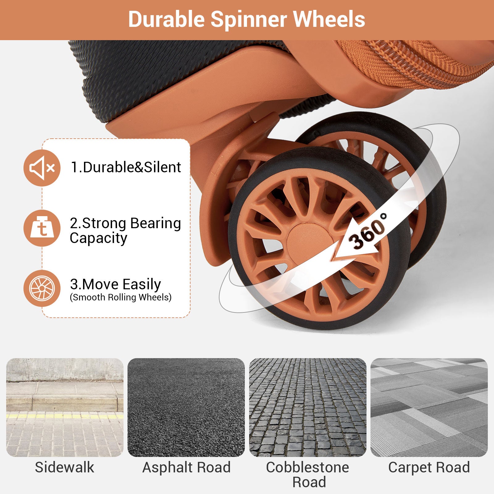 ABS Hard Shell Under-Seat Cabin Suitcase with Spinner Wheels – Black