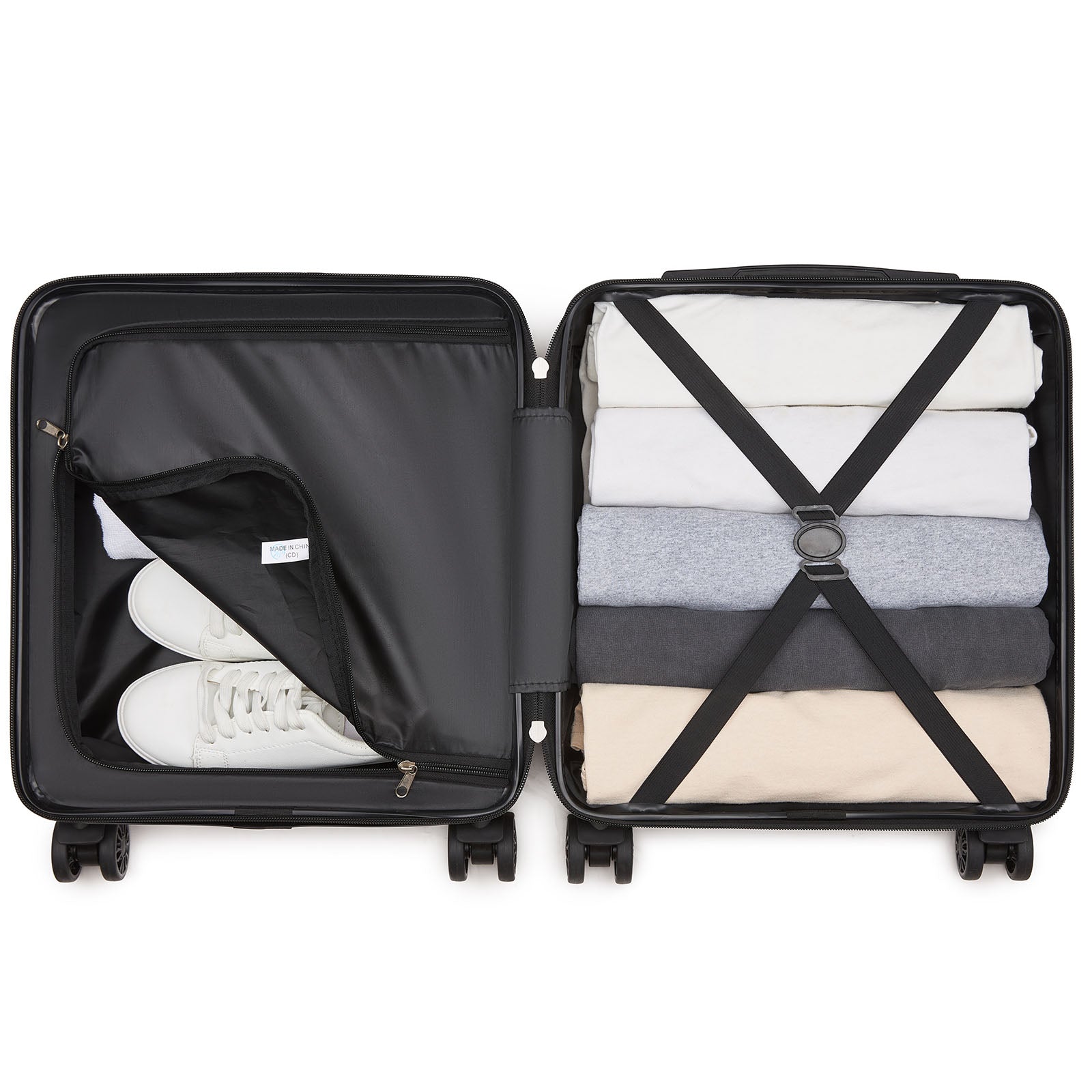 ABS Hard Shell Under-Seat Cabin Suitcase with Spinner Wheels – Navy