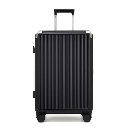 Kono Zipperless Aluminium Frame PC Hard Shell Suitcase – Smart Lock Travel Luggage with Phone Holder & Cup Holder (KSK2693) - Black