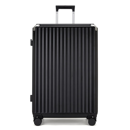 Kono Zipperless Aluminium Frame PC Hard Shell Suitcase – Smart Lock Travel Luggage with Phone Holder & Cup Holder (KSK2693) - Black