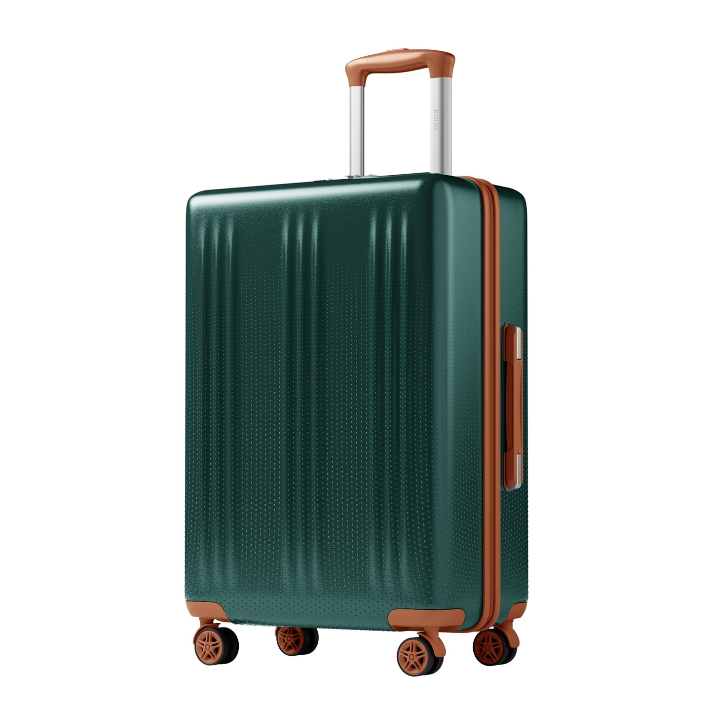 Kono Premium ABS+PC Hard Shell Cabin Suitcase with TSA Lock and Smooth 360° Silent Spinner Wheels (KSK2583) - Green & Brown