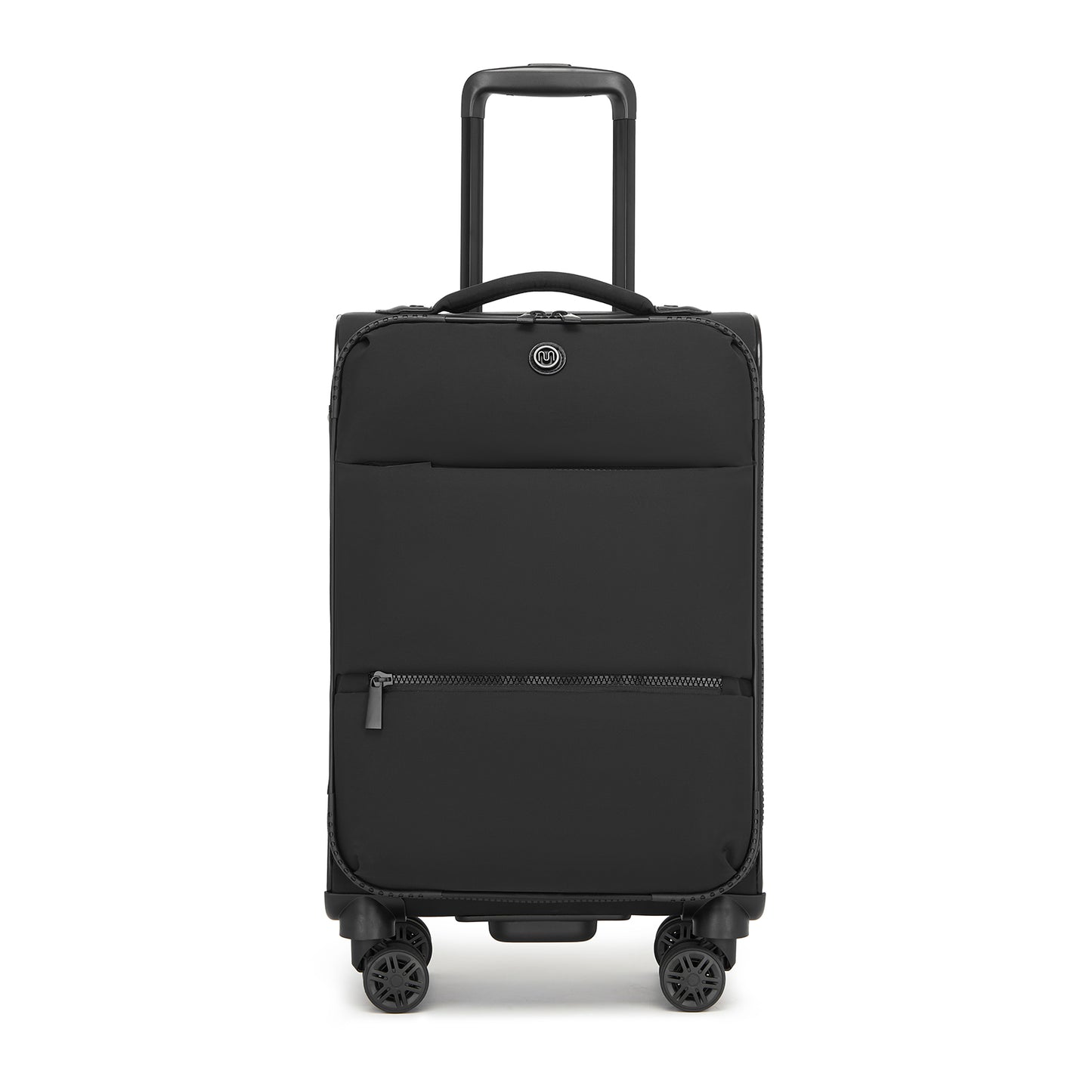 Women's Lightweight Softshell Suitcase with Spinner Wheels and Spacious Compartments (KSN2593) - Black