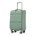 20-inch women’s lightweight softshell suitcase with spinner wheels in green