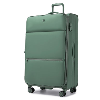Women's Lightweight Softshell Suitcase with Spinner Wheels and Spacious Compartments (KSN2593) - Green