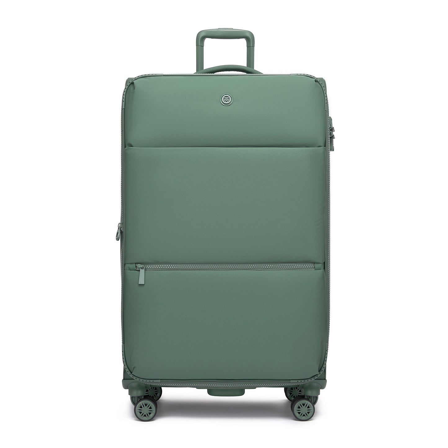 Women's Lightweight Softshell Suitcase with Spinner Wheels and Spacious Compartments (KSN2593) - Green
