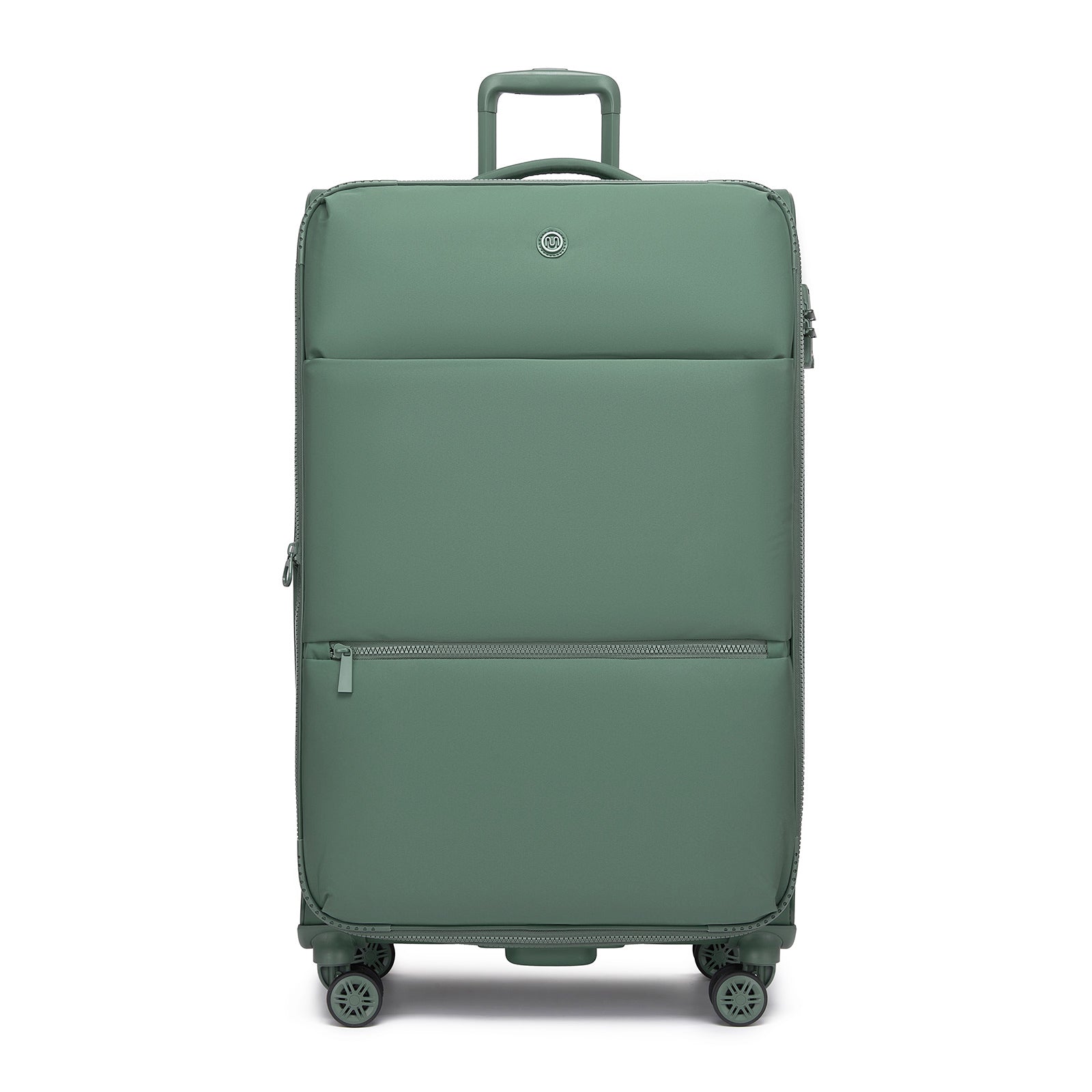 Women's Lightweight Softshell Suitcase with Spinner Wheels and Spacious Compartments (KSN2593) - Green