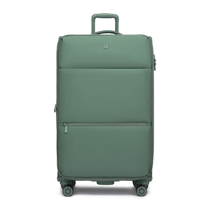 Women's Lightweight Softshell Suitcase with Spinner Wheels and Spacious Compartments (KSN2593) - Green