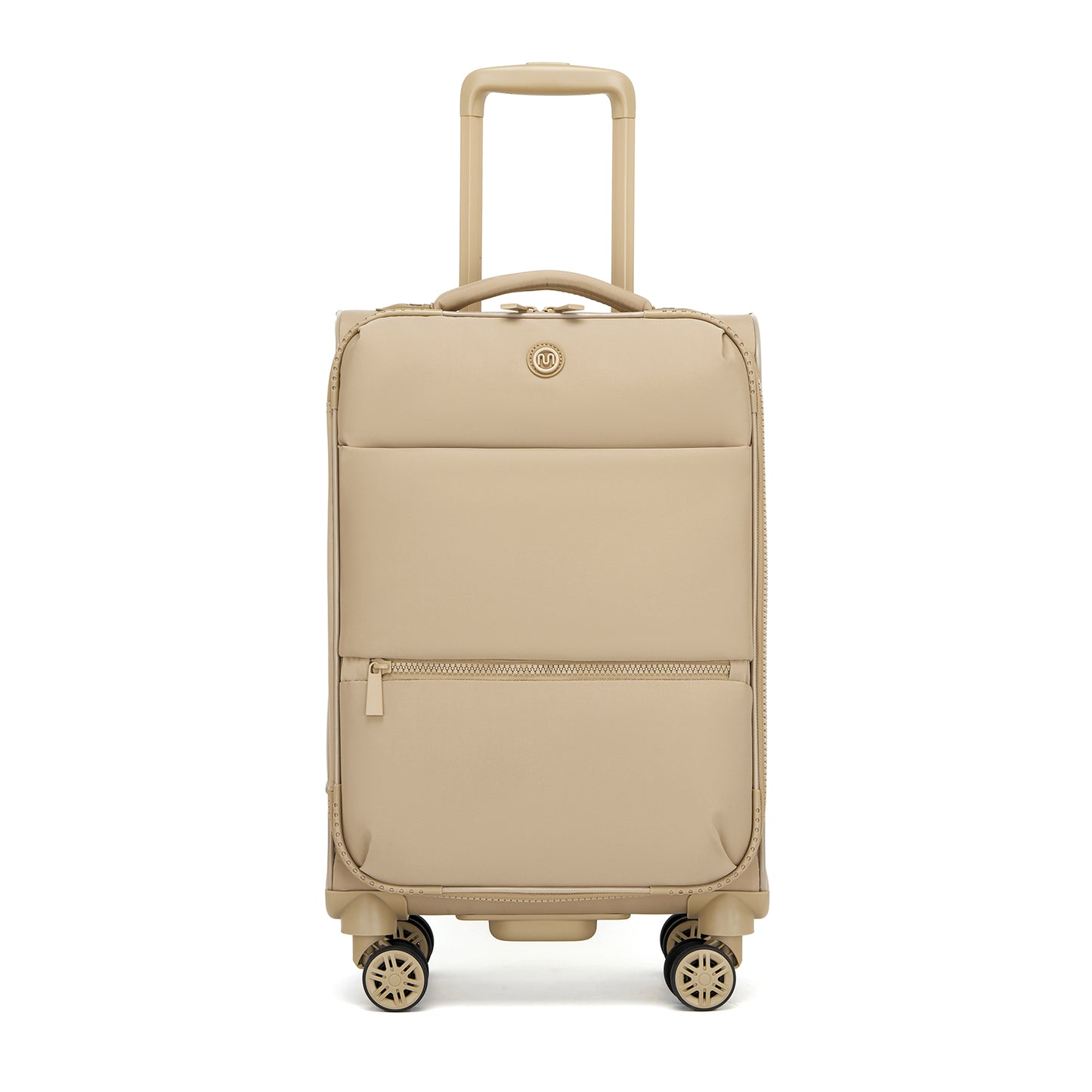 Women's Lightweight Softshell Suitcase with Spinner Wheels and Spacious Compartments (KSN2593) - Khaki