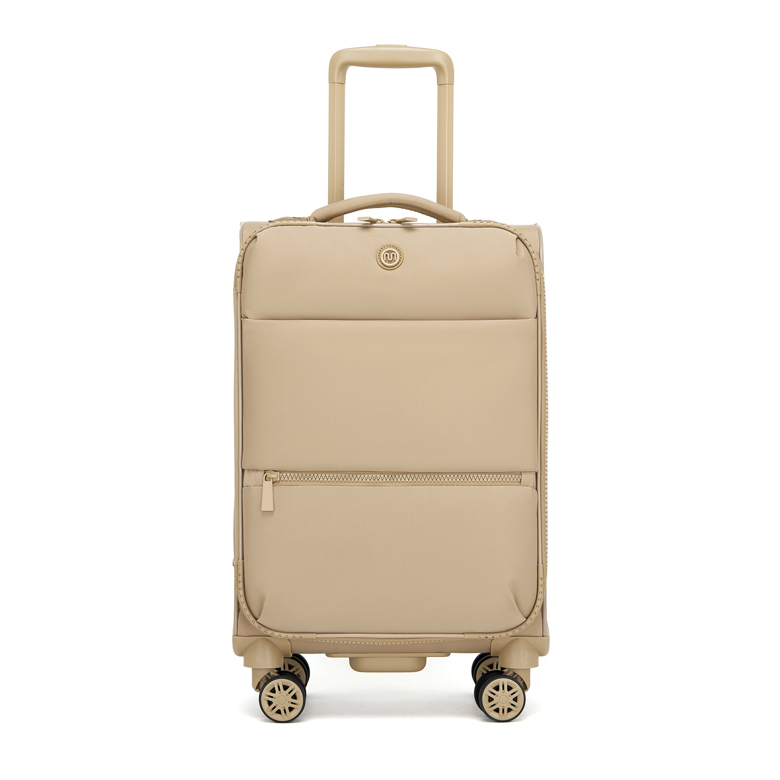 Women's Lightweight Softshell Suitcase with Spinner Wheels and Spacious Compartments (KSN2593) - Khaki