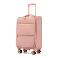 20-inch women’s lightweight softshell suitcase with spinner wheels in pink