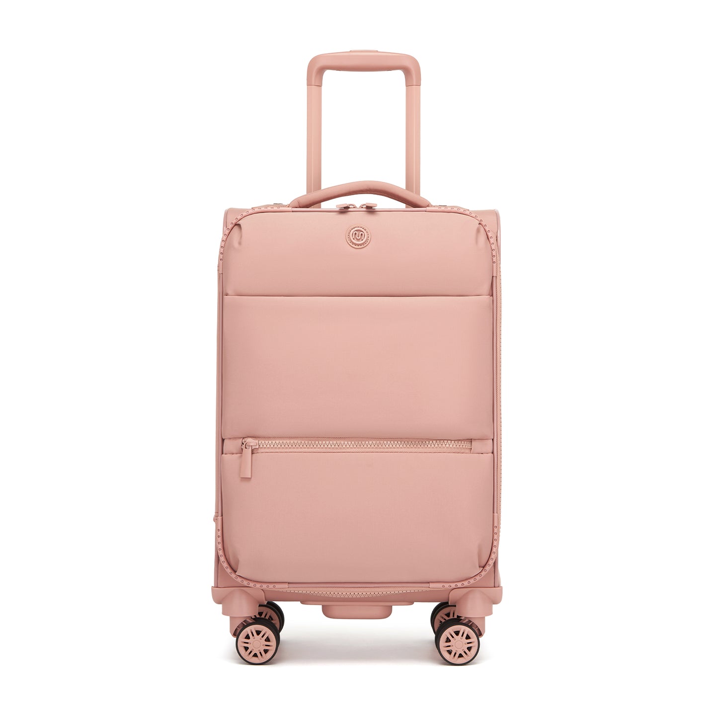 Women's Lightweight Softshell Suitcase with Spinner Wheels and Spacious Compartments (KSN2593) - Pink