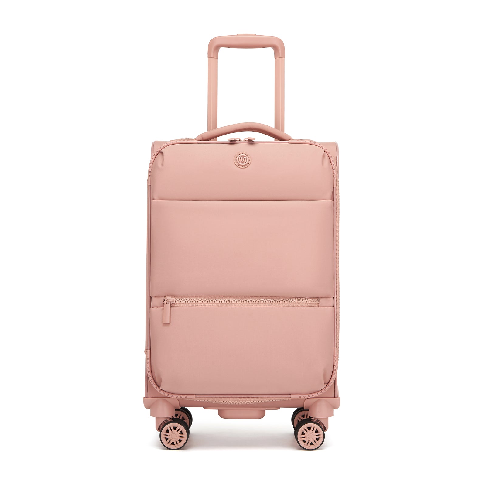 Women’s Lightweight Softshell Suitcase with Spinner Wheels & Spacious Compartments – Pink