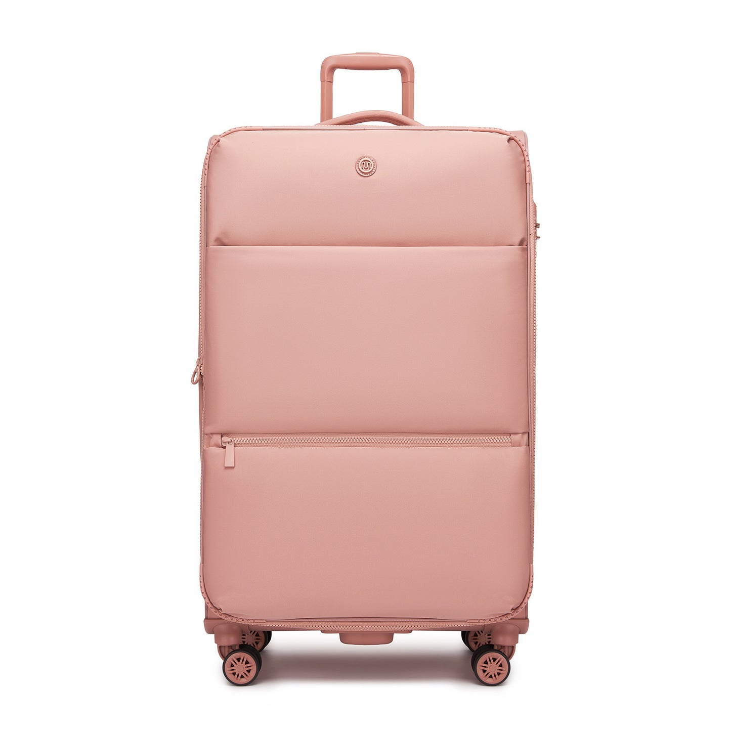 Women's Lightweight Softshell Suitcase with Spinner Wheels and Spacious Compartments (KSN2593) - Pink